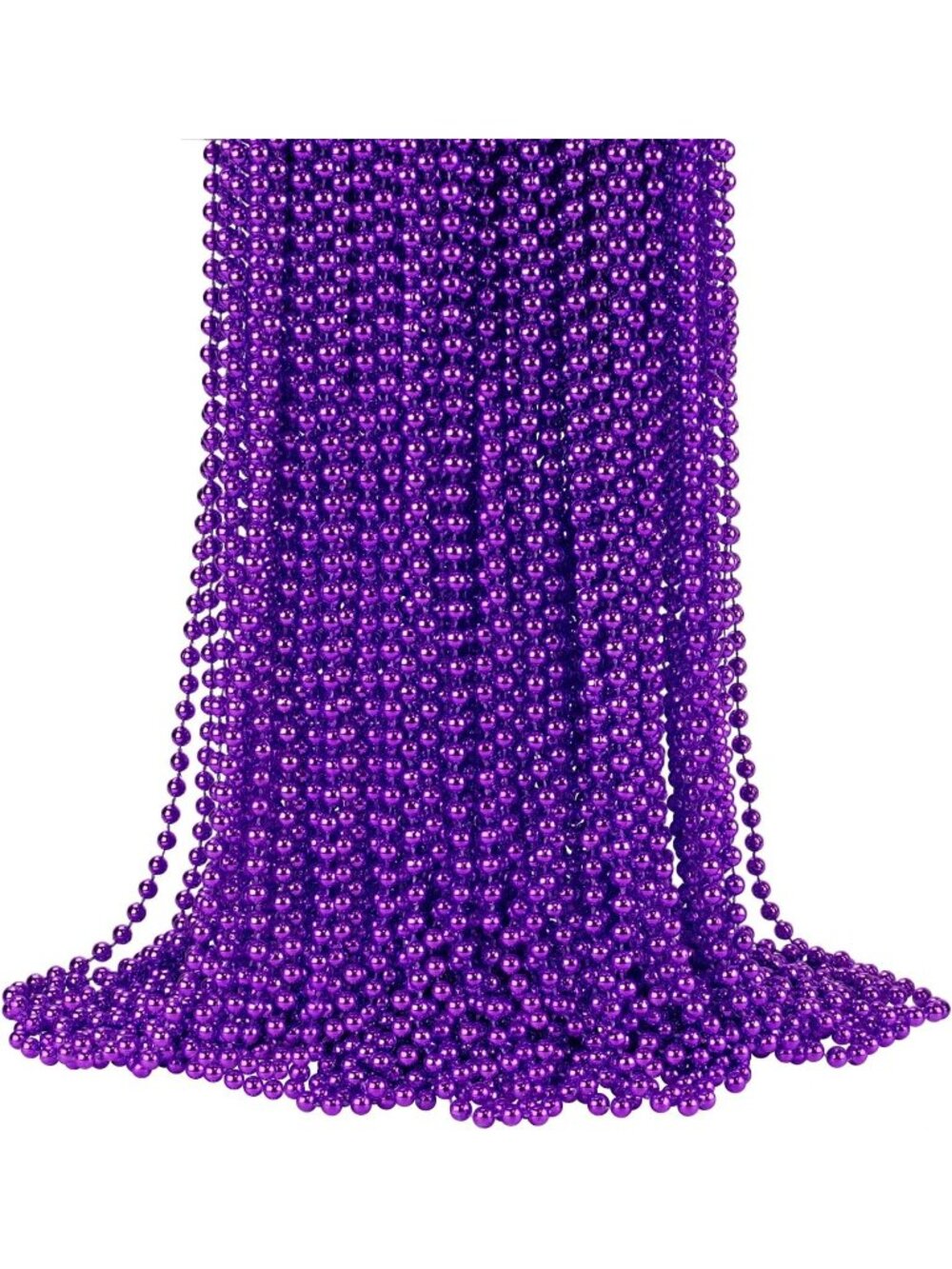 72PCS Purple Mardi Gras Bead Necklaces 33" Halloween Party Favor Beads-Purple